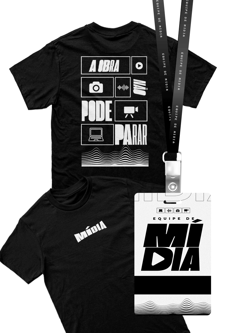 CAMISETA UNISSEX + CRACHÁ - MÍDIA