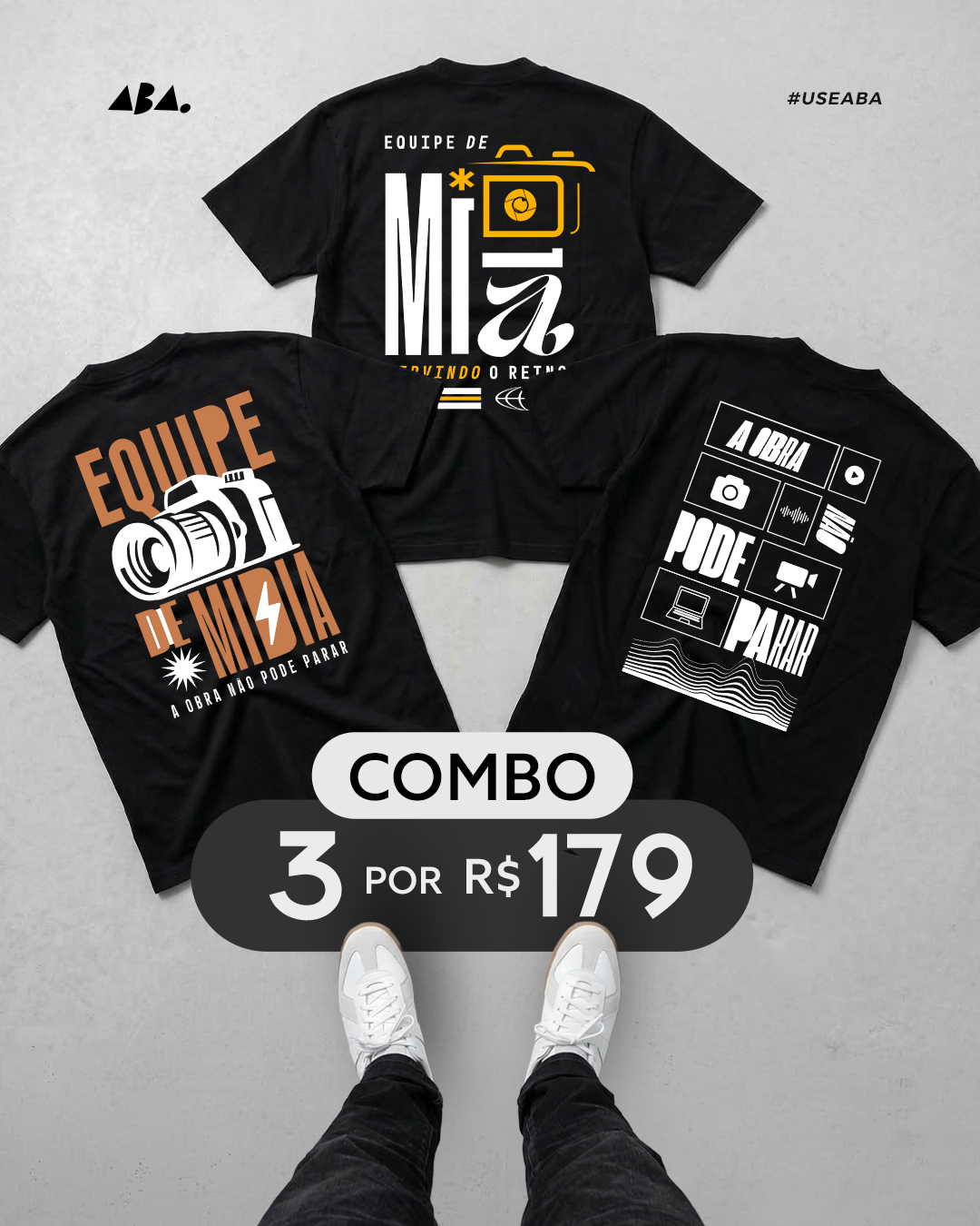 SUPER COMBO - 3 LINDAS CAMISETAS UNISSEX DE MÍDIA